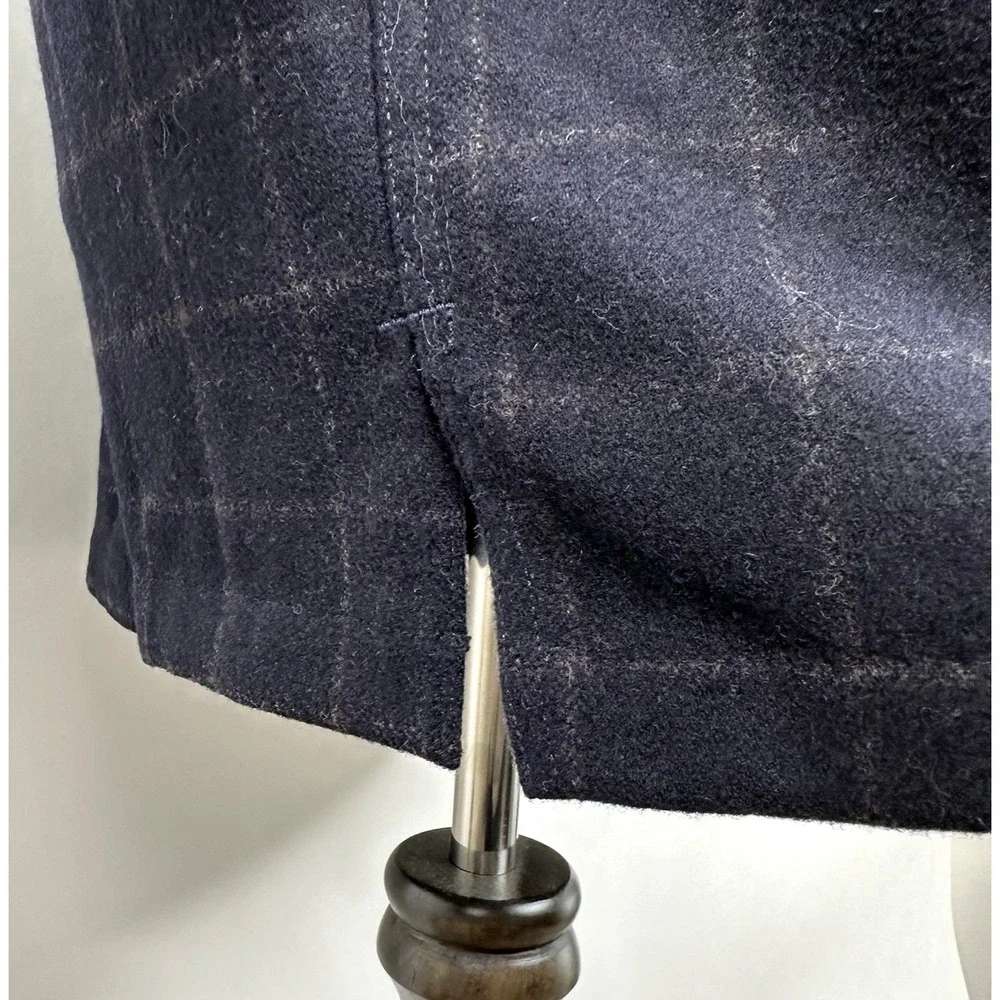 NWT Banana Republic Relaxed Fit Wool Blend‎ Overshirt MEDIUM Navy Plaid Shirt